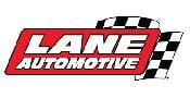 Red and white Lane Automotive logo with a checkered racing flag graphic on the right side, suggesting an automotive or racing theme.