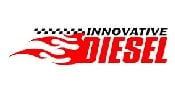 Logo featuring a red flame graphic, black-and-white checkered pattern, and the words â€œINNOVATIVE DIESELâ€ with â€œINNOVATIVEâ€ in black and â€œDIESELâ€ in bold red uppercase letters.